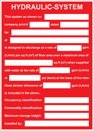Hydraulic Design System Sign, Aluminum, F-192