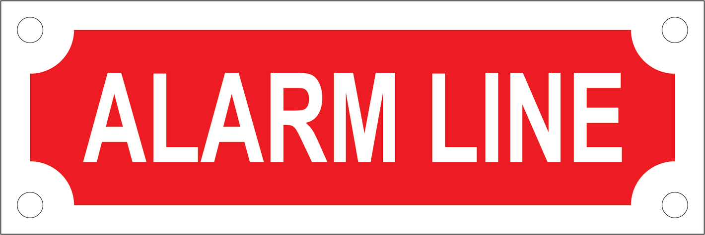 Alarm Line Sign, Aluminum, F-203