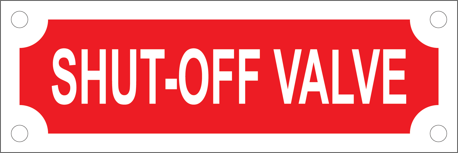 Shut-Off Valve Sign, Aluminum, F-205