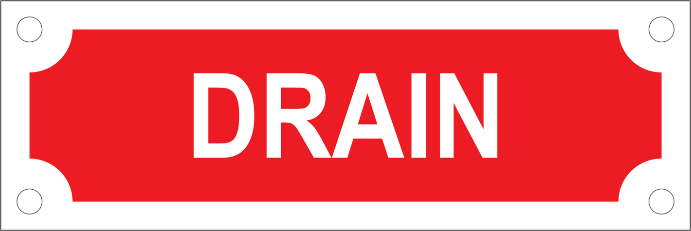 Drain Sign, Aluminum, F-215