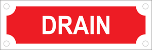 Drain Sign, Aluminum, F-215