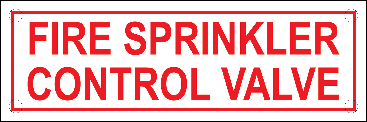 Fire Sprinkler Control Valve Sign, Aluminum, F-221