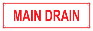 Main Drain Sign, Aluminum, F-230