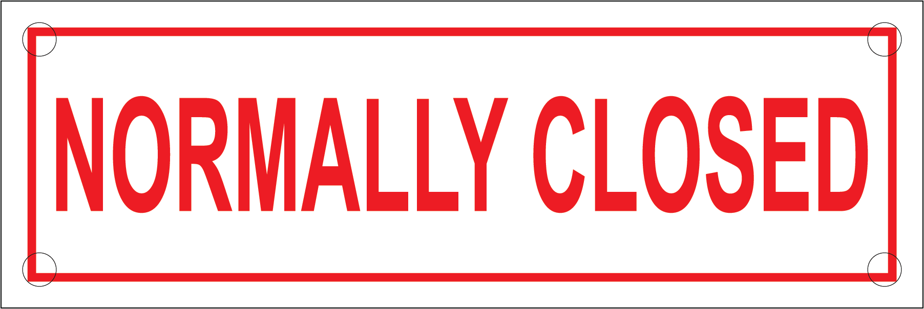 Normally Closed Sign, Aluminum, F-231