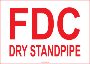 FDC Dry Standpipe Sign, Aluminum, F-139