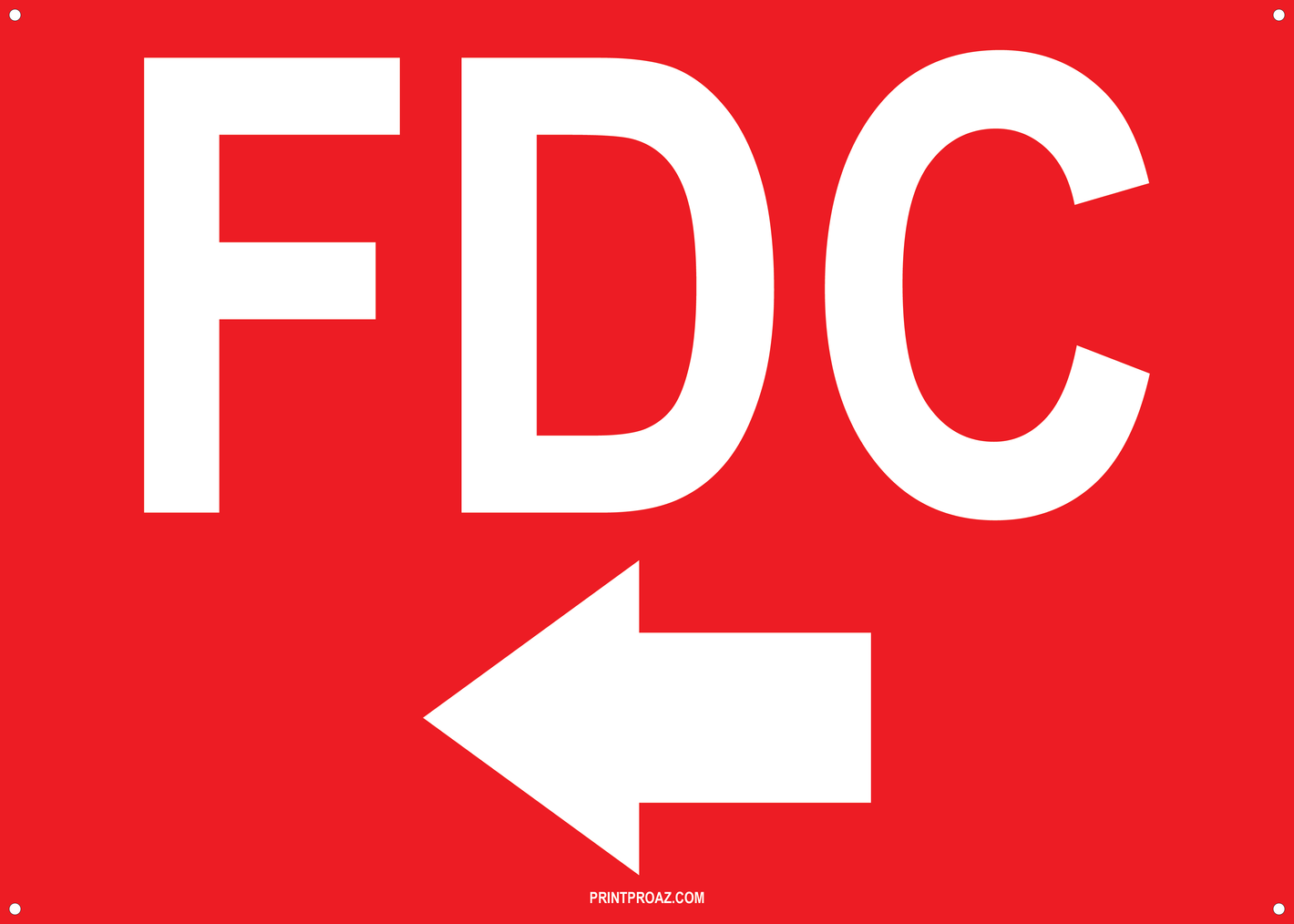 FDC (Left Arrow) Sign, Aluminum, F-136