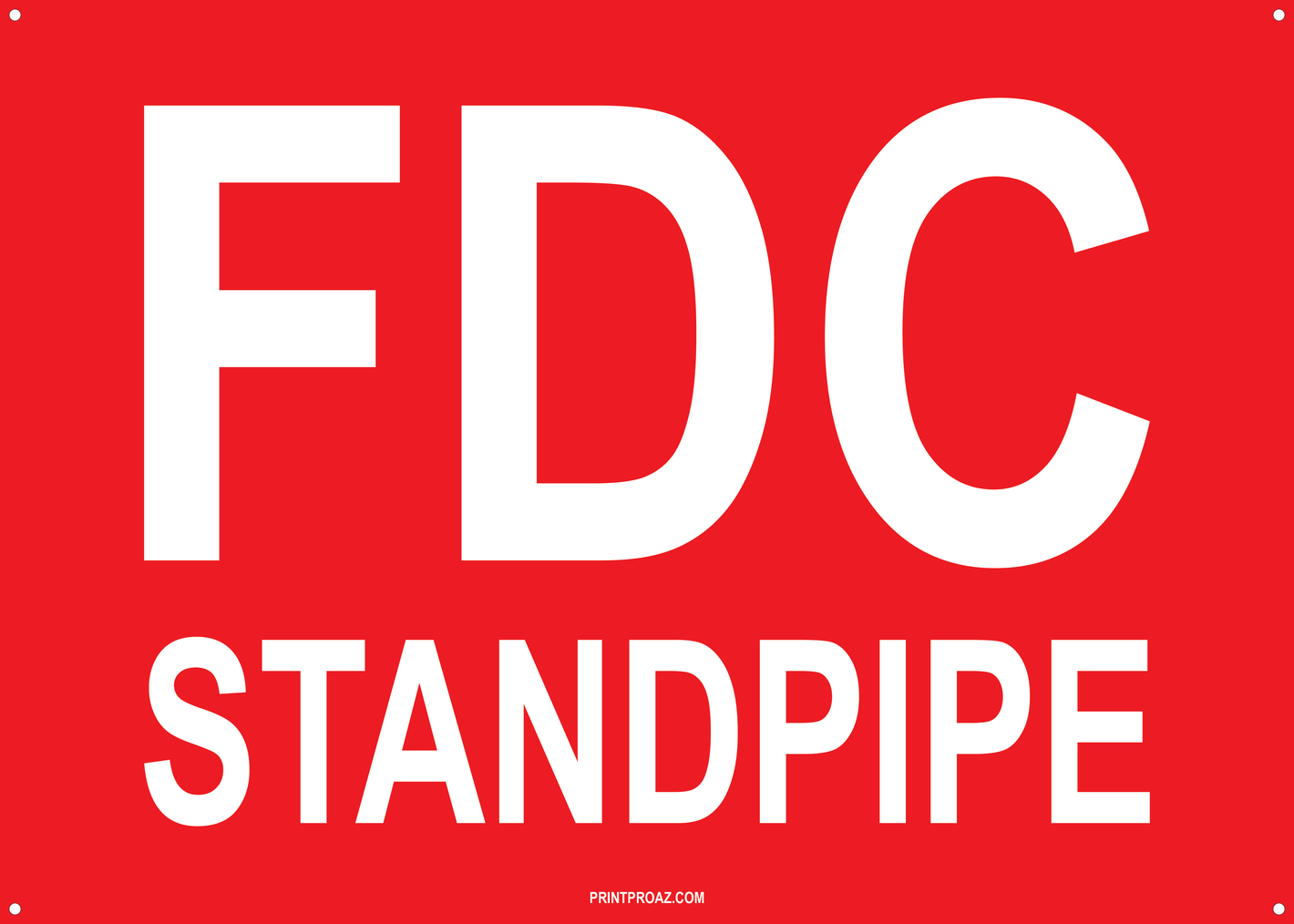 FDC Standpipe Sign, Aluminum, F-140