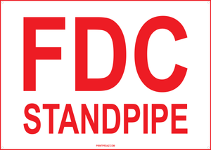 FDC Standpipe Sign, Aluminum, F-140