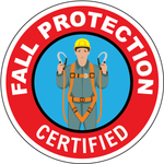 Fall protection certified vinyl hard hat safety sticker
