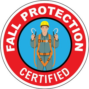 Fall protection certified vinyl hard hat safety sticker