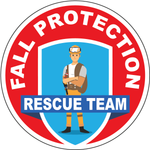 Fall protection rescue team vinyl hard hat sticker