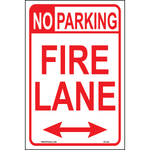 Aluminum No Parking Fire Lane sign double arrows sign
