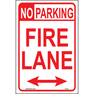Aluminum No Parking Fire Lane sign double arrows sign