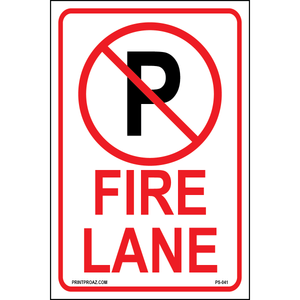 Aluminum Fire Lane No Parking regulation sign