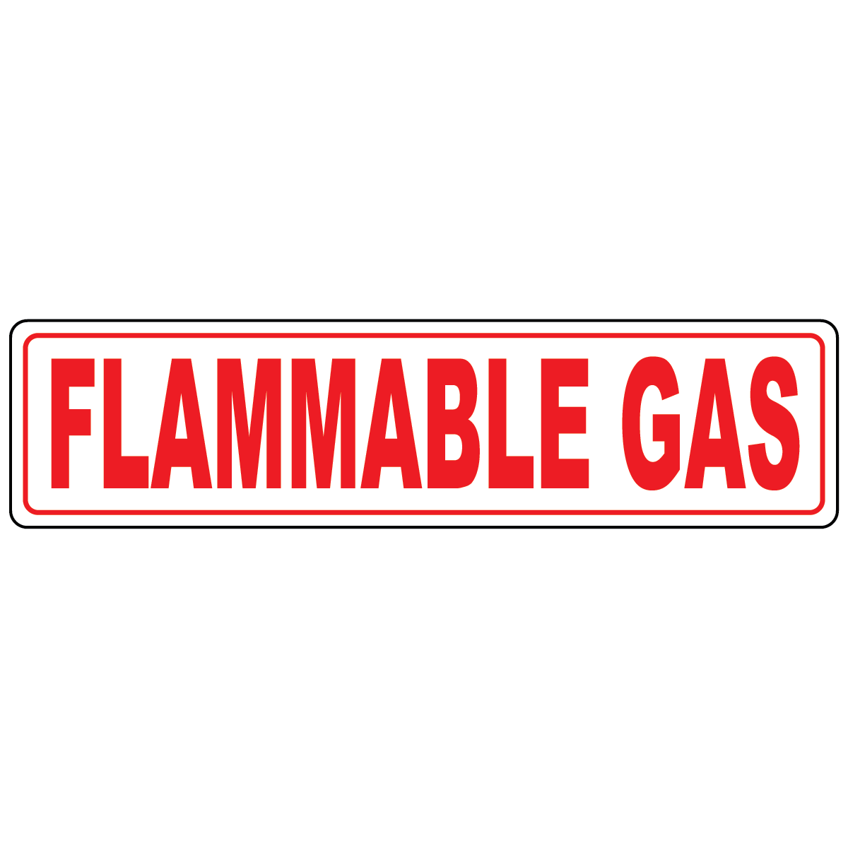 Flammable gas floor sign with anti-slip laminate for hazardous workplace floor marking