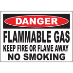 Danger Flammable Gas Keep Fire Or Flame Away No Smoking