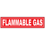 Flammable gas vinyl label for identifying cylinders, tanks, piping, and storage areas safely