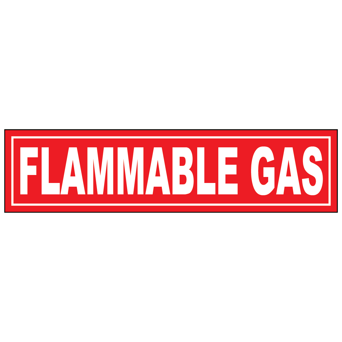 Flammable gas vinyl label for identifying cylinders, tanks, piping, and storage areas safely