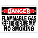 Danger Flammable Gas No Smoking Sign