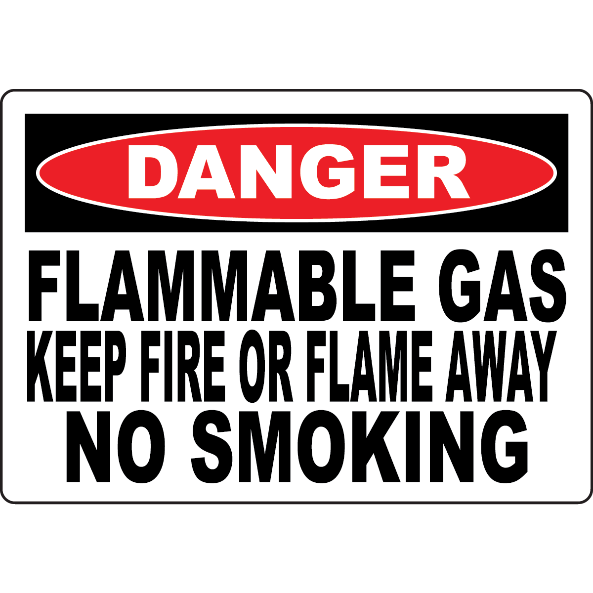 Danger Flammable Gas No Smoking Sign