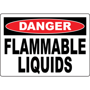 Danger flammable liquids fire hazard safety warning sign