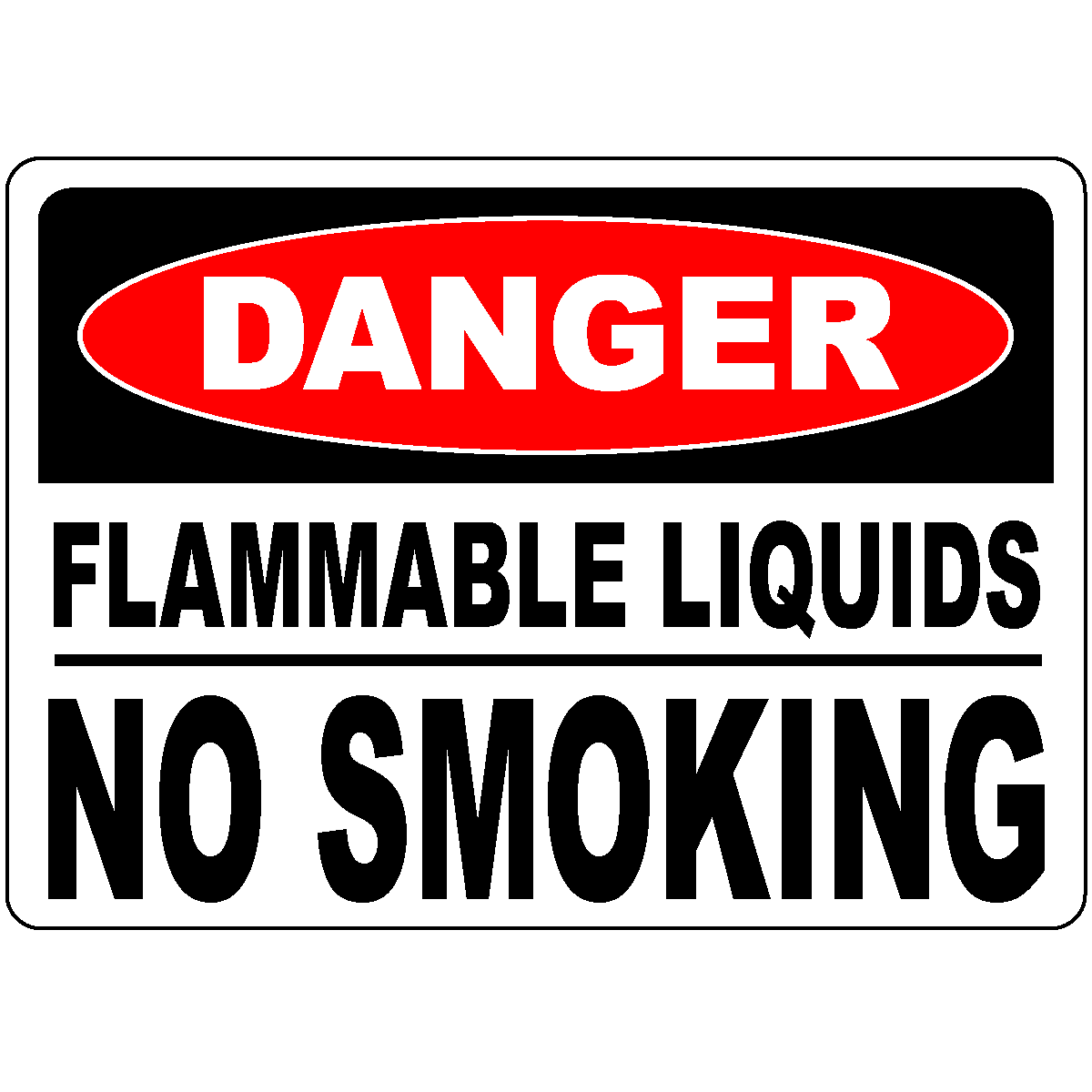 Flammable liquids no smoking fire hazard safety sign