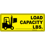 Forklift load capacity vinyl safety label for equipment