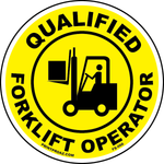 Qualified forklift operator hard hat safety sticker