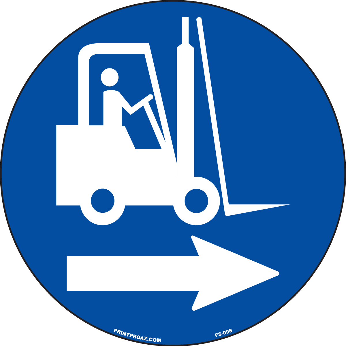 Forklift right arrow anti-slip floor safety sign