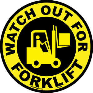 Watch out for forklift anti-slip floor safety sign