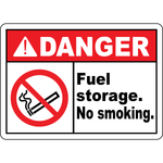 Danger fuel storage no smoking safety sign