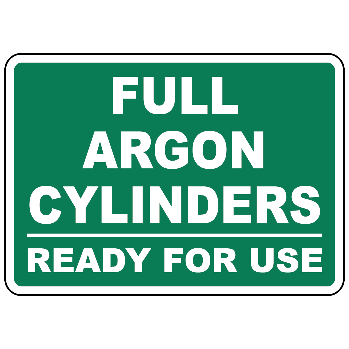 Full argon cylinders ready for use sign for compressed gas storage
