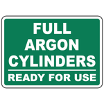 Full argon cylinders ready for use sign for compressed gas storage