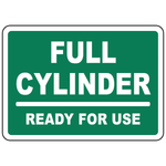 Full cylinder ready for use status sign for compressed gas identification