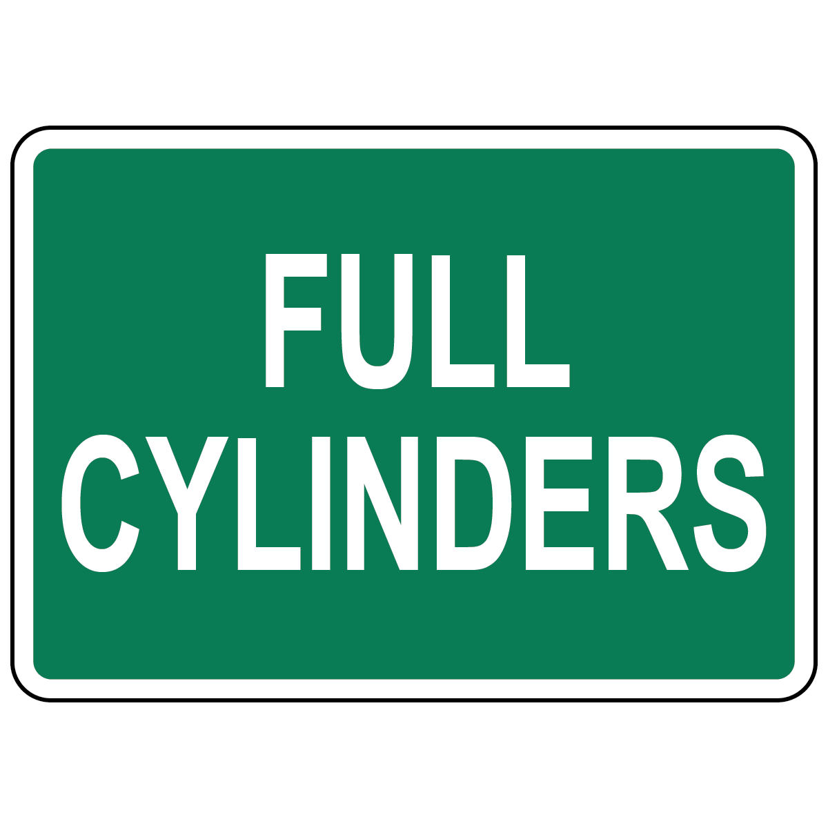 Full cylinders status sign for compressed gas storage identification