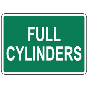 Full cylinders status sign for compressed gas storage identification