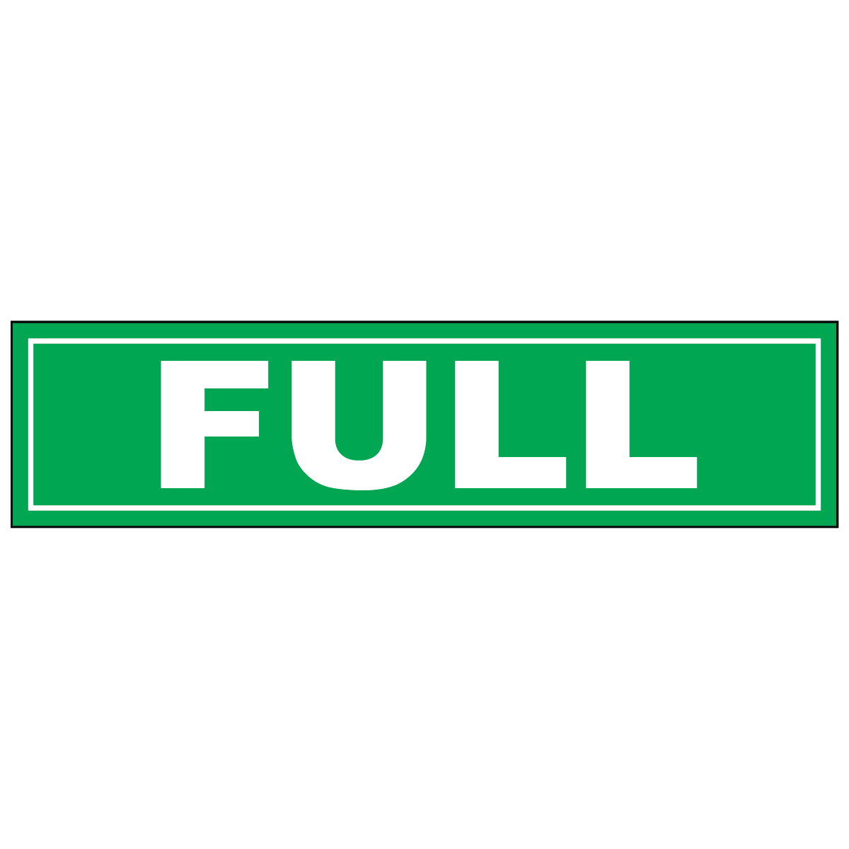 Full vinyl label for identifying full cylinders, tanks, containers, and storage equipment