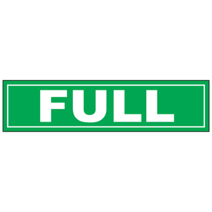 Full vinyl label for identifying full cylinders, tanks, containers, and storage equipment
