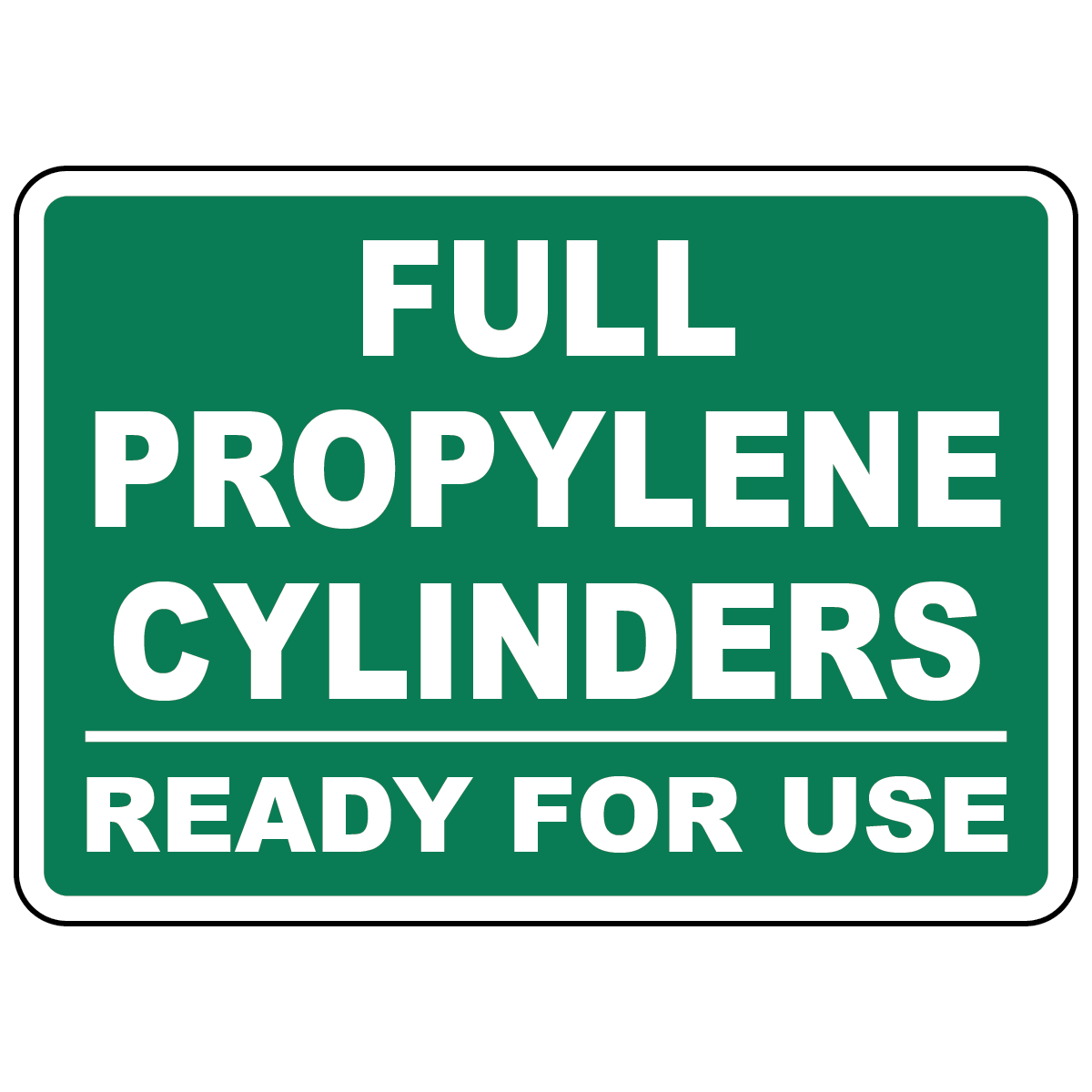 Full propylene cylinders ready for use sign for compressed gas storage