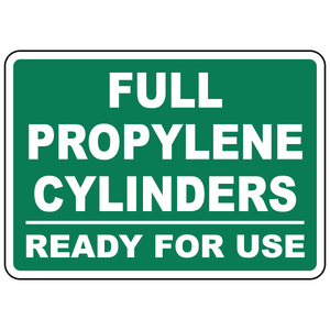 Full propylene cylinders ready for use sign for compressed gas storage