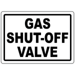 Gas shut-off valve vinyl label for identifying gas isolation points in commercial and industrial facilities