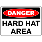 Danger hard hat area construction safety warning sign