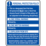 Hard hat area PPE policy enforcement safety sign