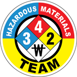Hazardous materials team vinyl hard hat safety sticker