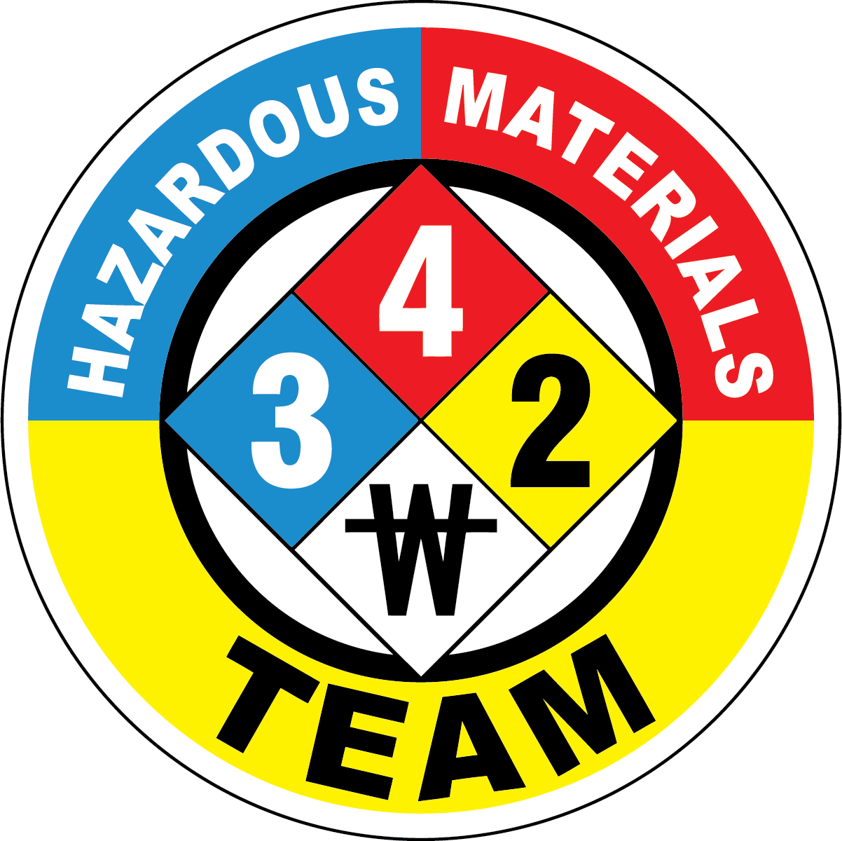 Hazardous materials team vinyl hard hat safety sticker