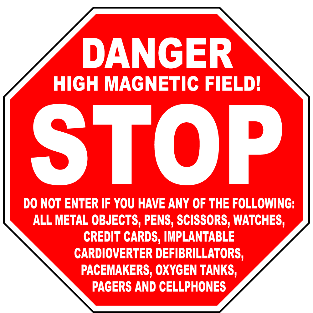 Danger high magnetic field no entry safety sign label