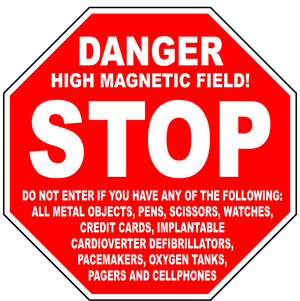 Danger high magnetic field no entry safety sign label
