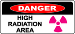 Danger high radiation area warning safety sign
