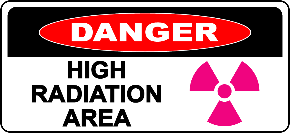 Danger high radiation area warning safety sign