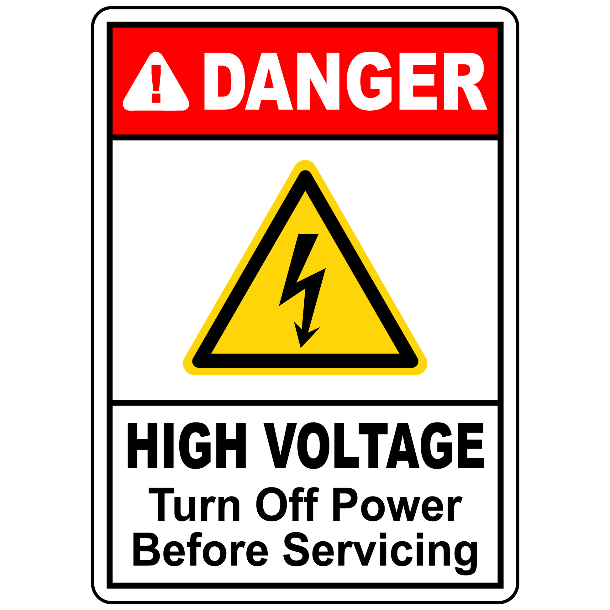 High Voltage Turn Off Power Sign